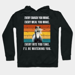 Every snack you make. Icelandic horse retro design Hoodie